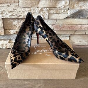 Christian Louboutin Kate 85 Leopard Pony Hair Heels 42